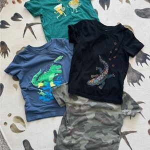Cat & Jack Kids Dinosaur and Camo Tees - Blue, Green, Black